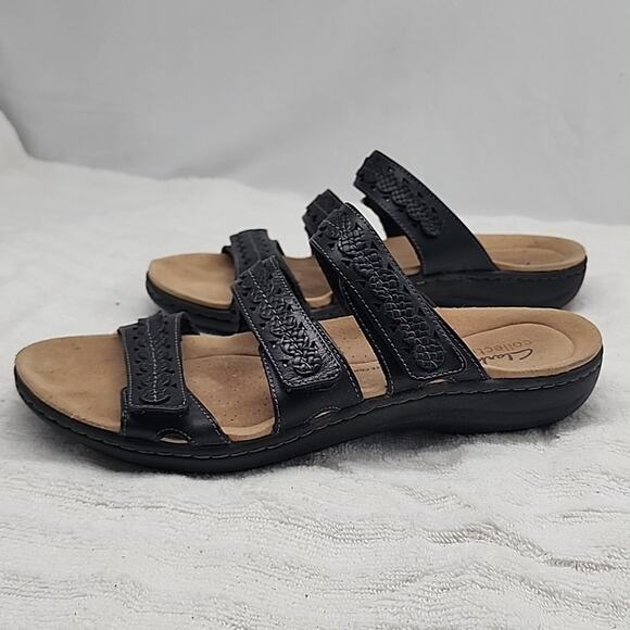 CLARKS COLLECTION LAURIEANN COVE BLACK LEATHER IMPORTED FROM MEXICO LADIES 9 GUC - Picture 1 of 16